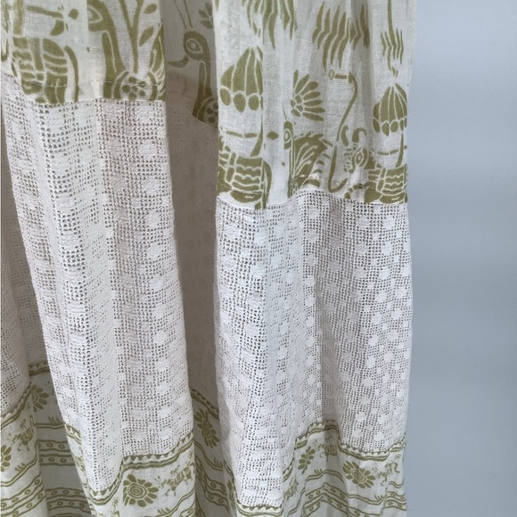 Free People Backless Elegant Green and Cream Halter Maxi Dress - Picture 5 of 13